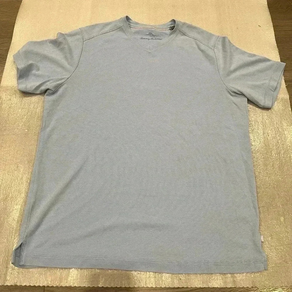 [M]Tommy Bahama Sky Blue  Cape Cayo Vneck Modal Blend S/S Shirt Men - Picture 2 of 8